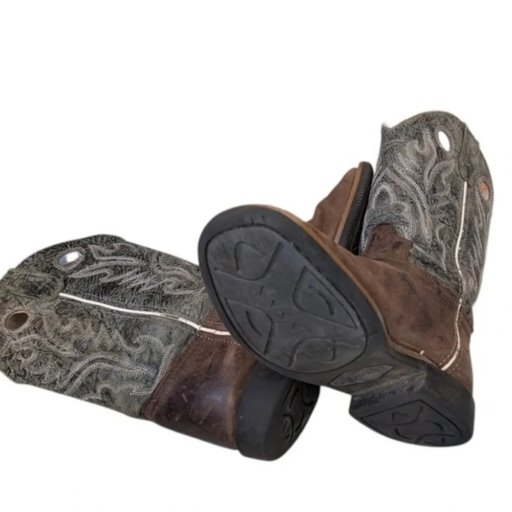 Old‎ West Childrens Boys Square Toe Cowboy Boots Brown